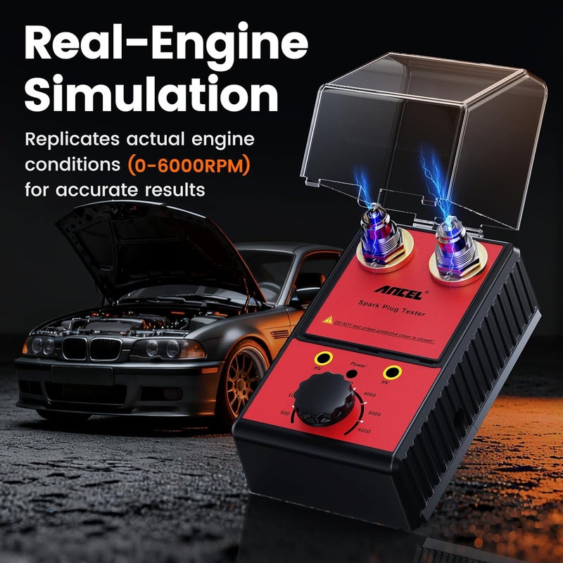 Ancel SP02 Spark Plug Tester Automotive Engine Ignition Coil Tester Dual Holes 0 to 6000RPM Adjustable Working Frequency Car Spark Plug Gap Tool - Image 4